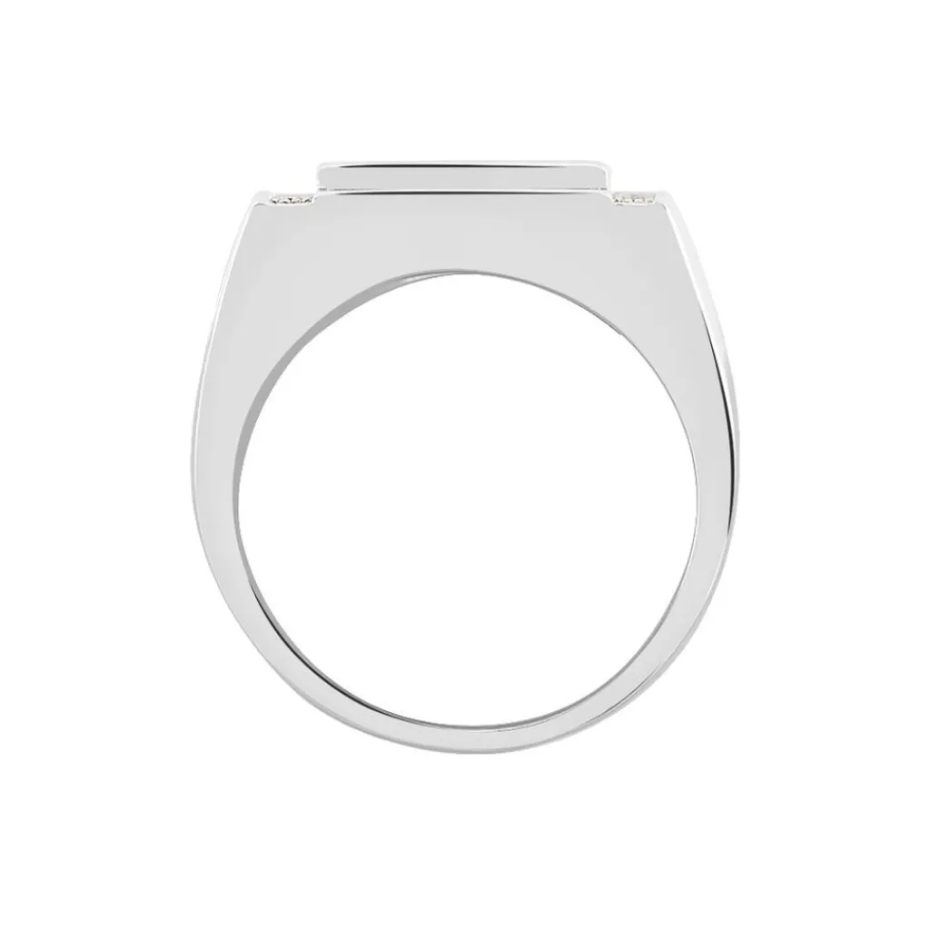 Histoire d'Or Chevalière Owena Argent Blanc Oxyde De Zirconium Best