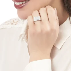 Histoire d'Or Chevalière Owena Argent Blanc Oxyde De Zirconium Best