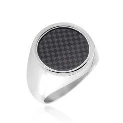 PHEBUS HIM Chevalière Acier Blanc