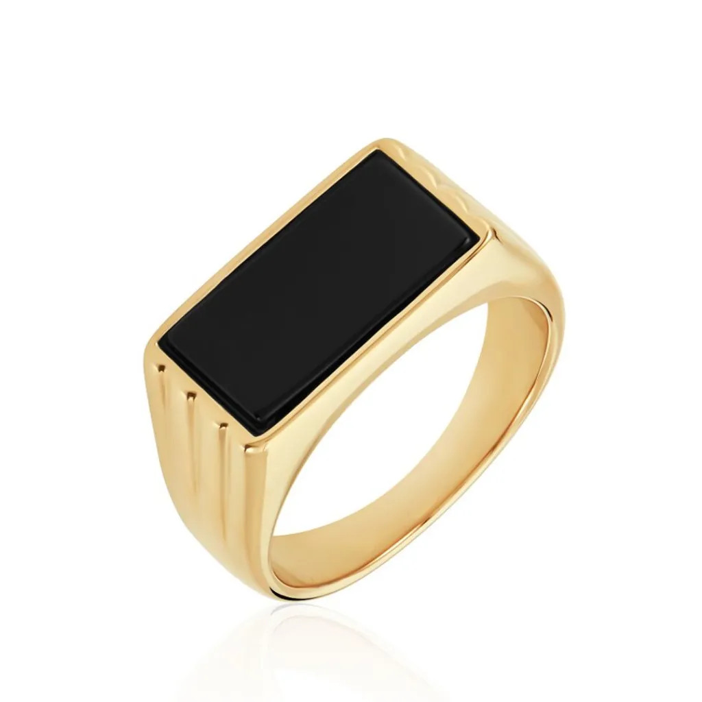 Histoire d'Or Chevalière Plaqué Hadrien Onyx Sale