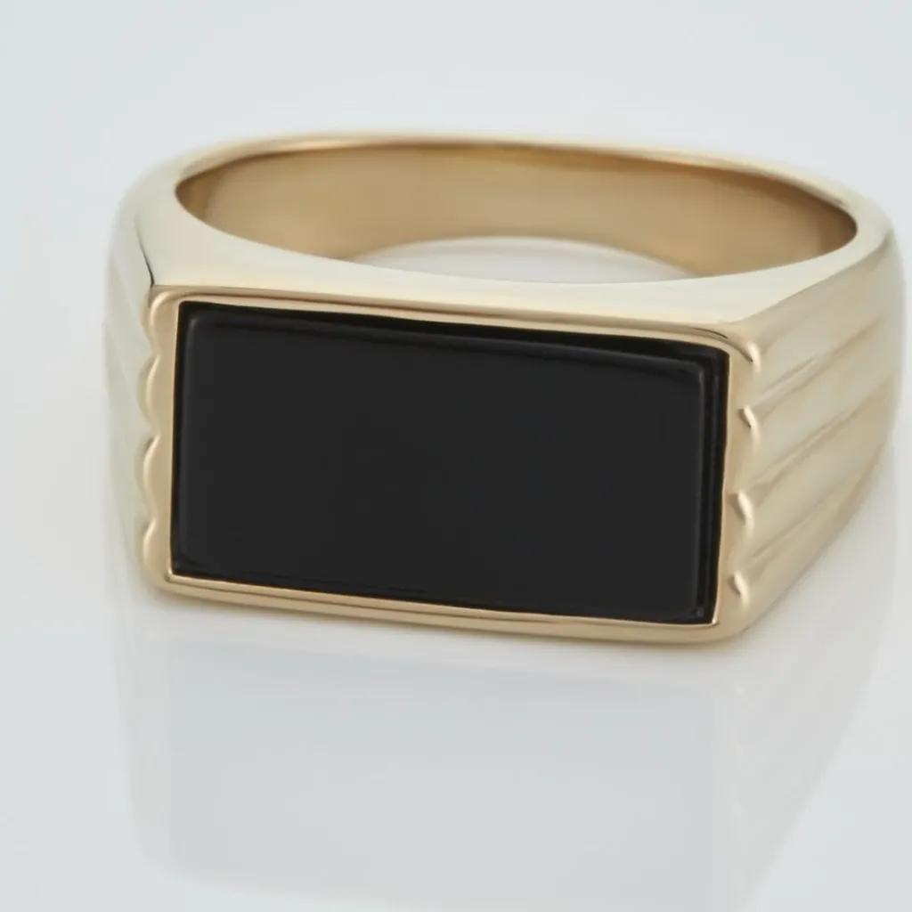 Histoire d'Or Chevalière Plaqué Hadrien Onyx Sale