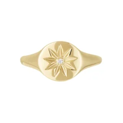 Histoire d'Or Chevalière Plaqué Or Crepinien Oxyde De Zirconium Hot