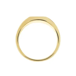 Histoire d'Or Chevalière Plaqué Or Jaune Ariston Email Noir New