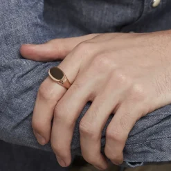 Histoire d'Or Chevalière Plaqué Or Jaune Nail Discount