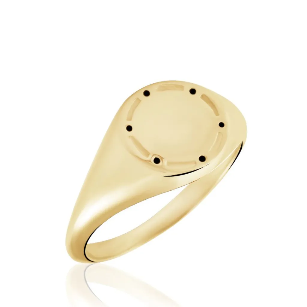 Histoire d'Or Chevalière Plaqué Or Jaune Hadrian Discount