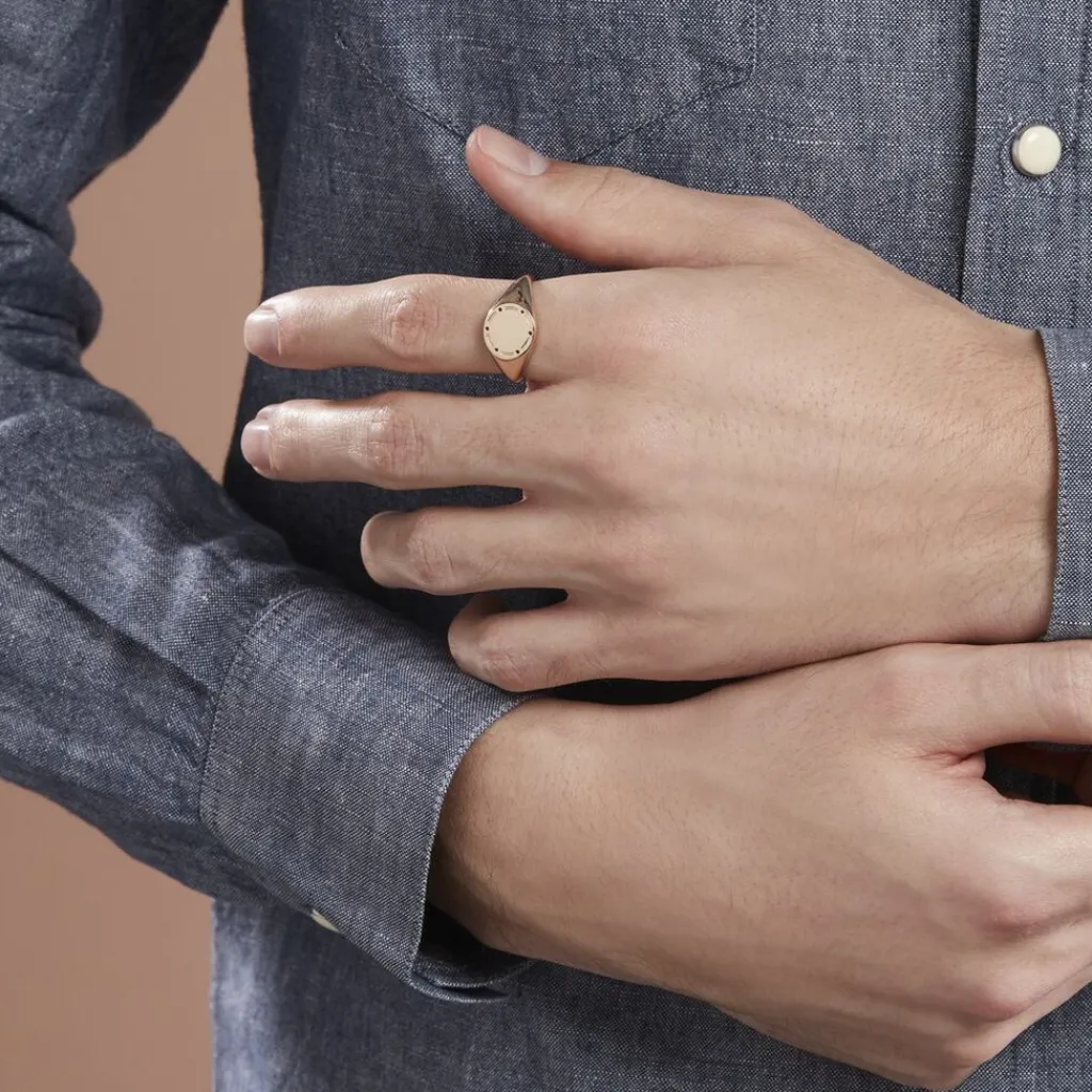 Histoire d'Or Chevalière Plaqué Or Jaune Hadrian Discount