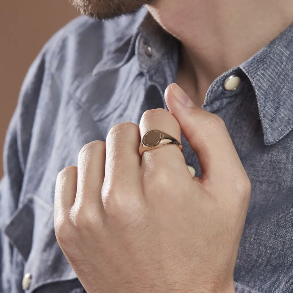 Histoire d'Or Chevalière Plaqué Or Jaune Hadrian Discount