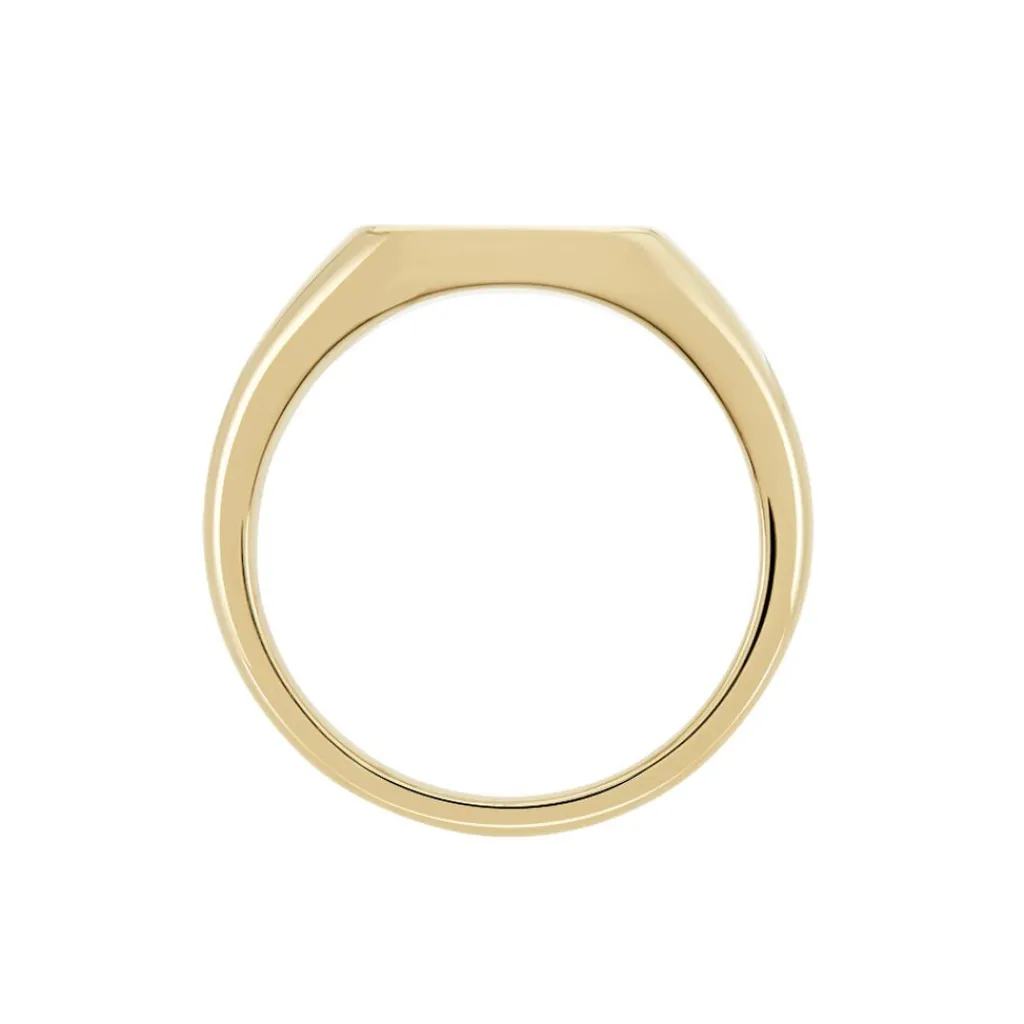 Histoire d'Or Chevalière Plaqué Or Jaune Nelson Email Noir Hot