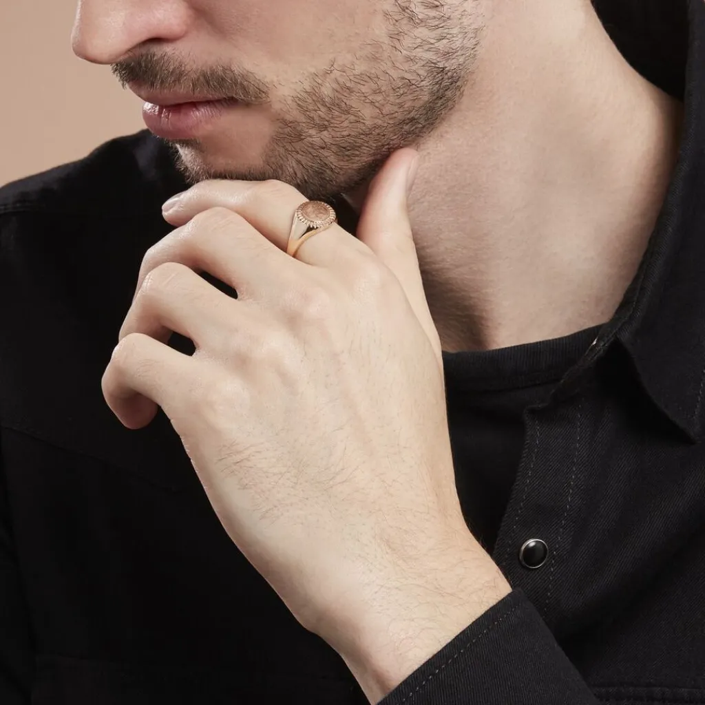 Histoire d'Or Chevalière Plaqué Or Jaune Louie Outlet