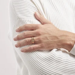 Histoire d'Or Chevalière Plaqué Or Khepri Oxyde De Zirconium Best