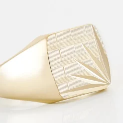 Histoire d'Or Chevalière Rafael Plaqué Or Jaune