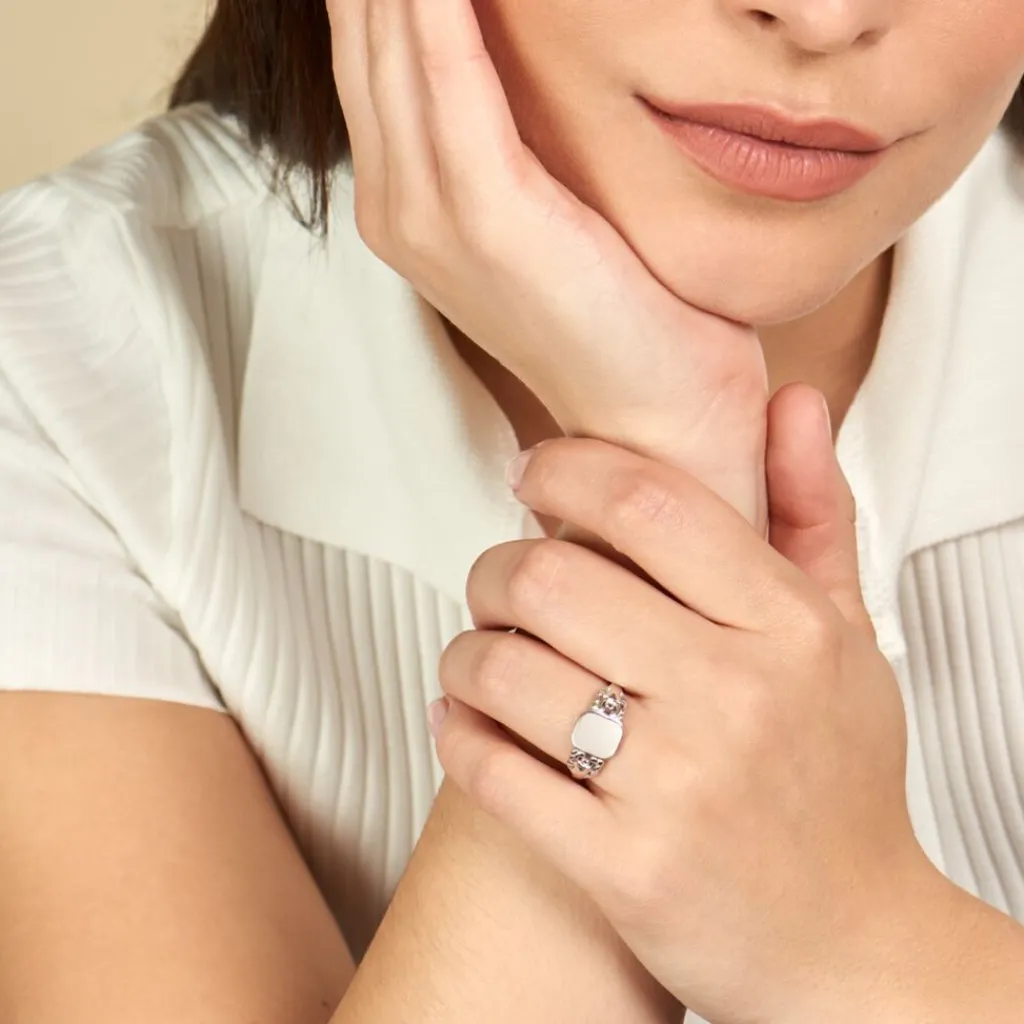 Histoire d'Or Chevalière Rita Argent Blanc Outlet