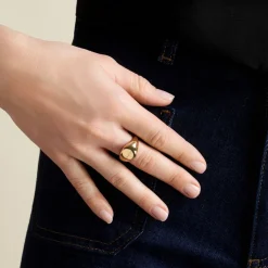 Histoire d'Or Chevalière Sabadell Acier Jaune Best