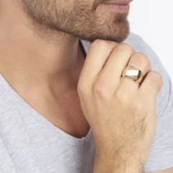 Histoire d'Or Chevalière Zoey Plaqué Or Jaune Sale