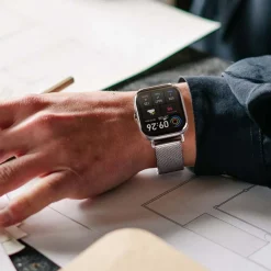 LOTUS Coffret De Montre Connectée Smartwach cadran argenté fond personnalisable bracelet alliage Clearance