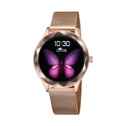 LOTUS Coffret De Montre Connectée Smartwach Noir cadran rose fond personnalisable bracelet alliage rose