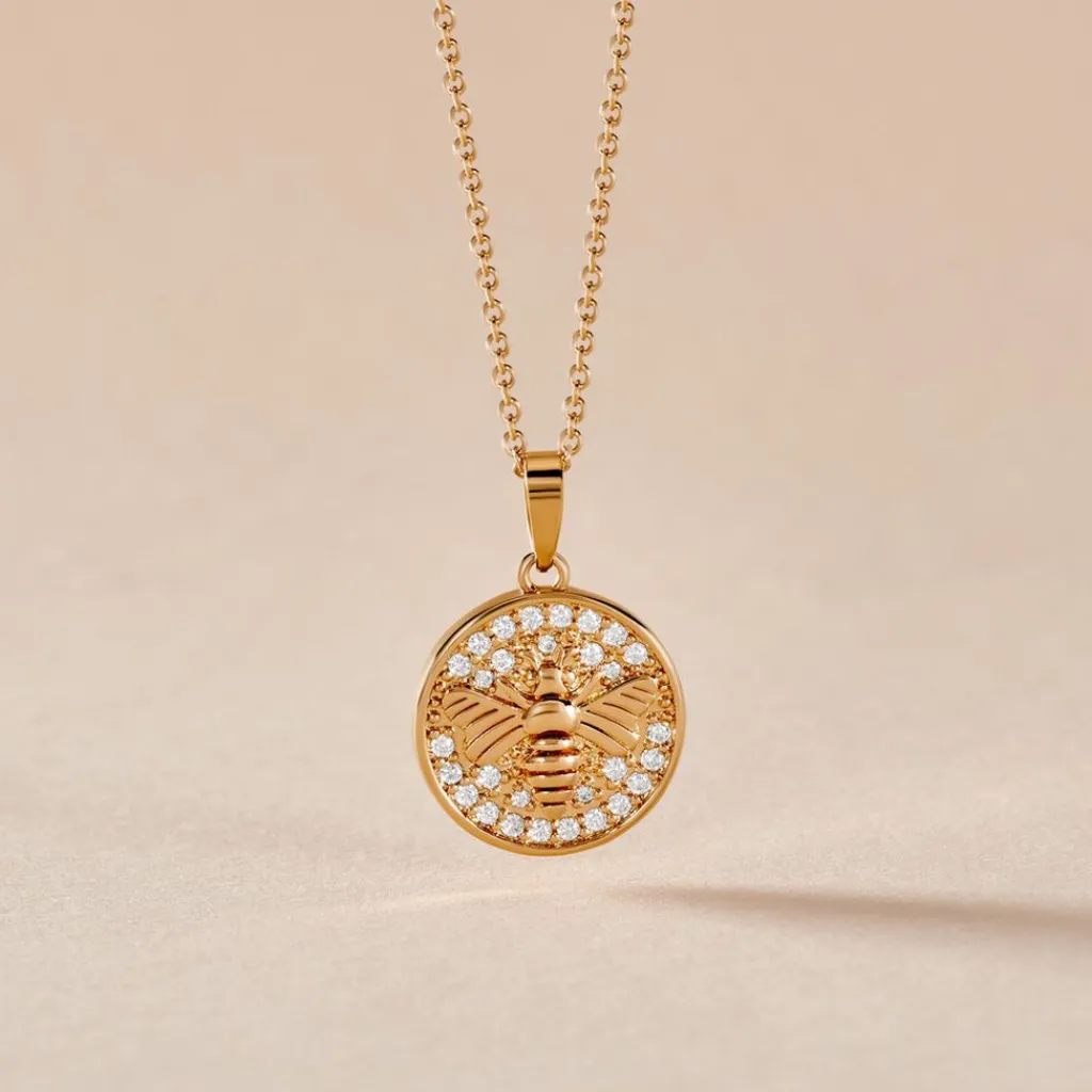 Histoire d'Or Collier Abelha Plaqué Or Jaune Oxyde De Zirconium Sale