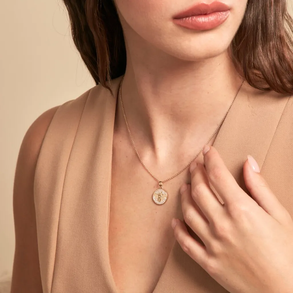 Histoire d'Or Collier Abelha Plaqué Or Jaune Oxyde De Zirconium Sale