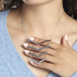 Histoire d'Or Collier Abid Acier Blanc New