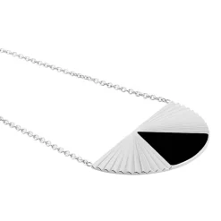 Histoire d'Or Collier Acier Blanc Sunshine acier argenté smalto noir Online