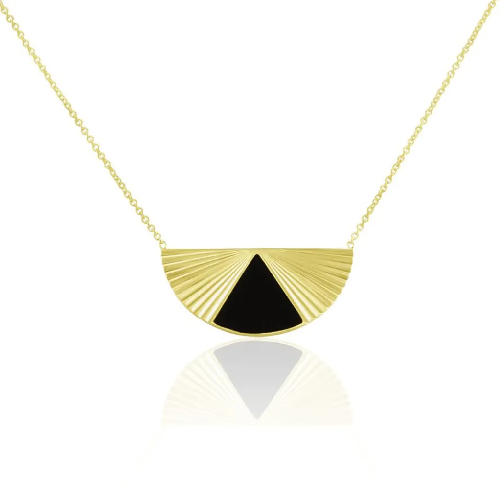 Histoire d'Or Collier Acier Dore Sunshine acier doré smalto noir Sale