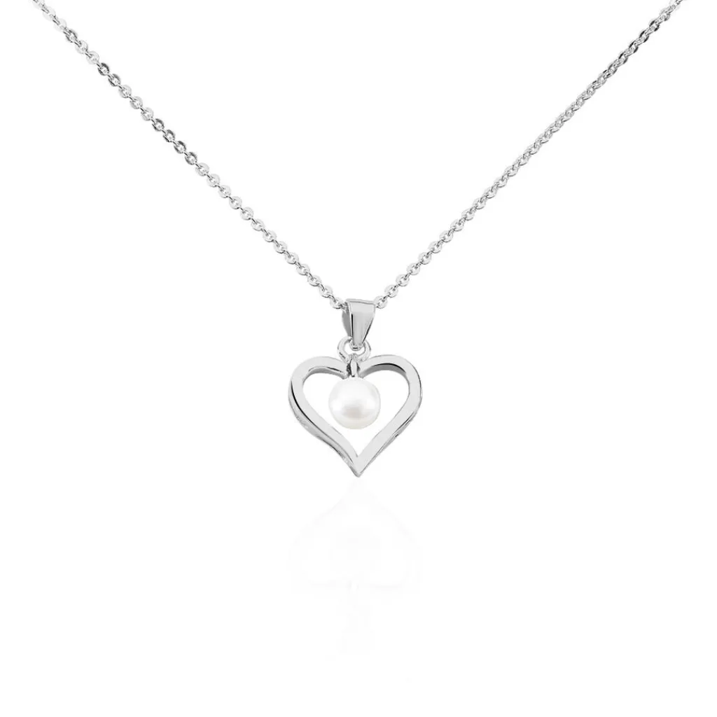 Histoire d'Or Collier Ainhoa Maille Forçat Argent Blanc Perle De Culture Hot