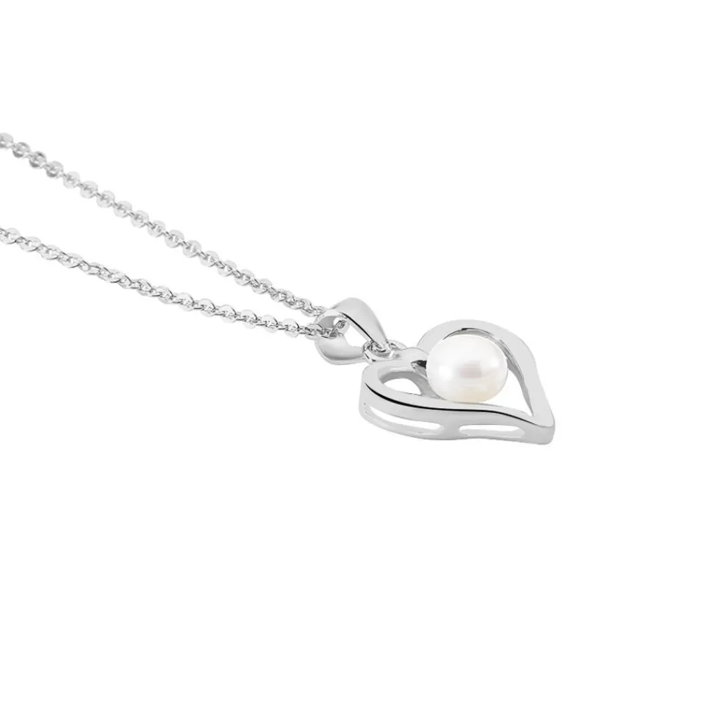 Histoire d'Or Collier Ainhoa Maille Forçat Argent Blanc Perle De Culture Hot