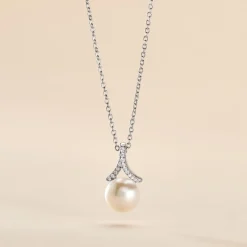 Histoire d'Or Collier Albine Argent Blanc Perle De Culture Et Oxyde De Zirconium Clearance