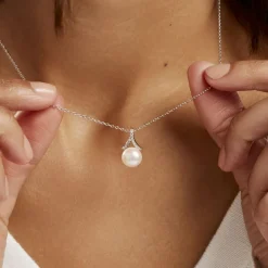 Histoire d'Or Collier Albine Argent Blanc Perle De Culture Et Oxyde De Zirconium Clearance