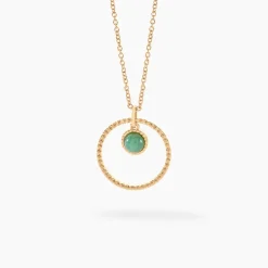 Histoire d'Or Collier Amalthea Plaqué Or Doré Aventurine Vert Clearance