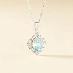 Histoire d'Or Collier Amance Or Blanc Topaze Et Oxyde De Zirconium New