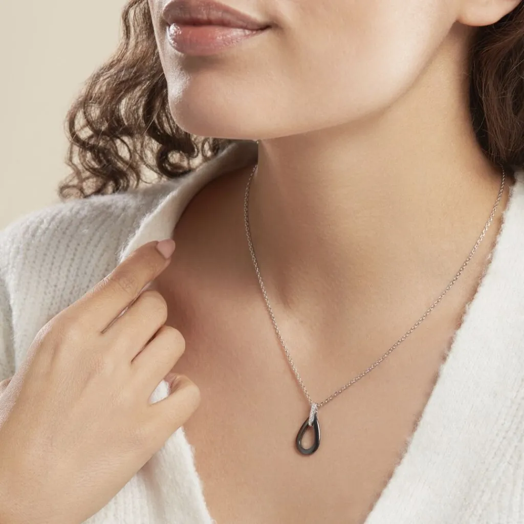 Histoire d'Or Collier Amaris Argent Blanc Céramique Et Oxyde De Zirconium Discount