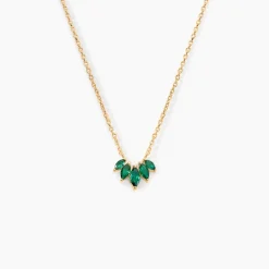 Histoire d'Or Collier Amazonia Plaqué Or Jaune Oxyde De Zirconium plaqué or jaune oxyde vert Discount