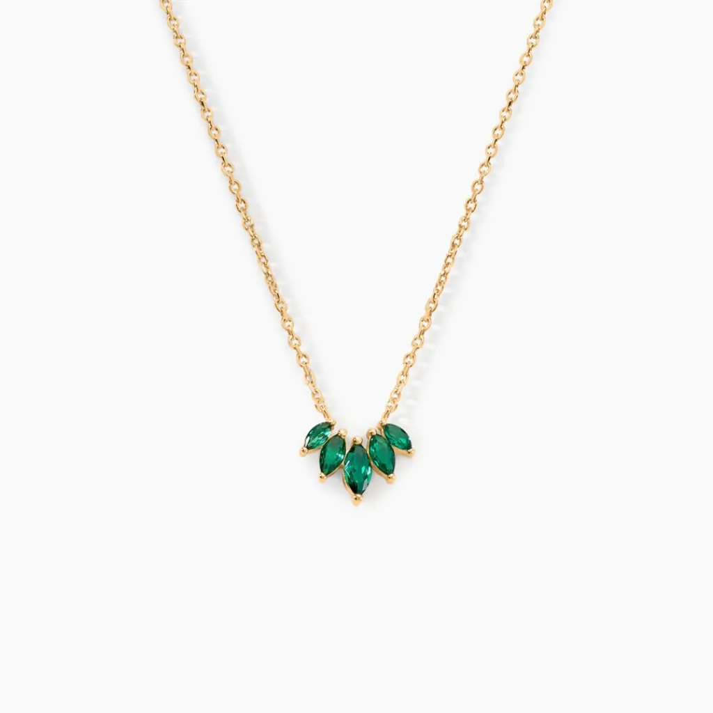 Histoire d'Or Collier Amazonia Plaqué Or Jaune Oxyde De Zirconium plaqué or jaune oxyde vert Discount