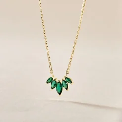 Histoire d'Or Collier Amazonia Plaqué Or Jaune Oxyde De Zirconium plaqué or jaune oxyde vert Discount