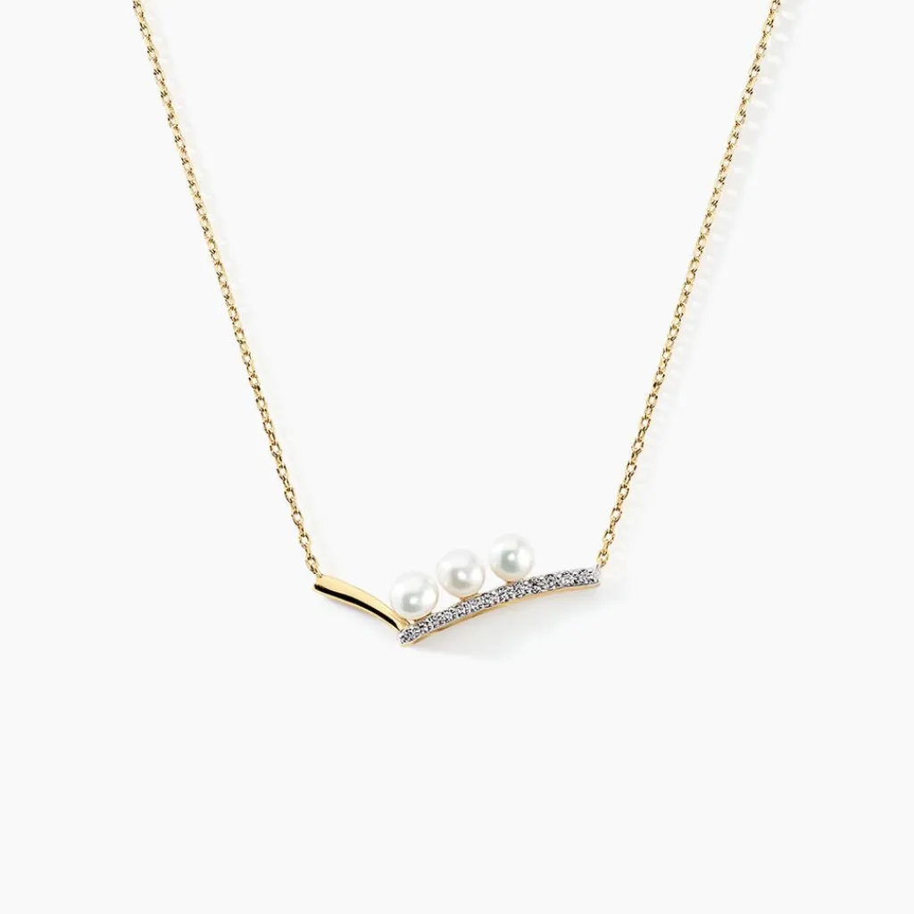 Histoire d'Or Collier Ambrogio Or Jaune Perle De Culture Oxyde De Zirconium Hot
