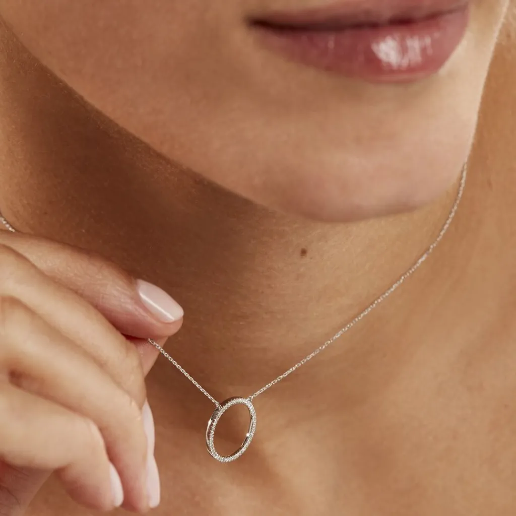 Histoire d'Or Collier Amene Or Blanc Diamant