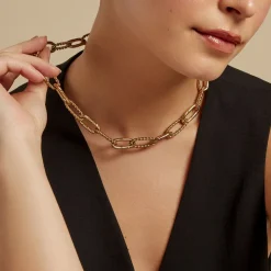 Histoire d'Or Collier Andria Acier Jaune New