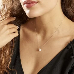 Histoire d'Or Collier Angel Or Blanc Perle De Culture Oxyde