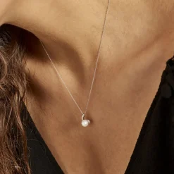 Histoire d'Or Collier Angel Or Blanc Perle De Culture Oxyde