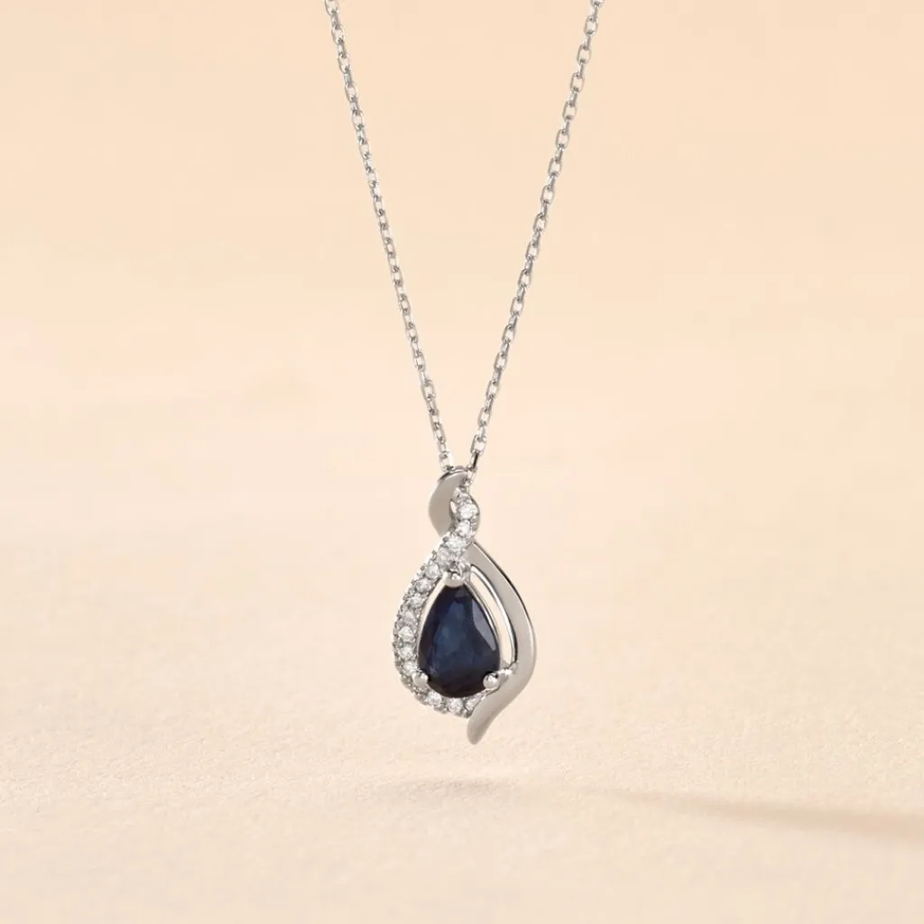 Histoire d'Or Collier Angelika Et Diamant or blanc saphir New