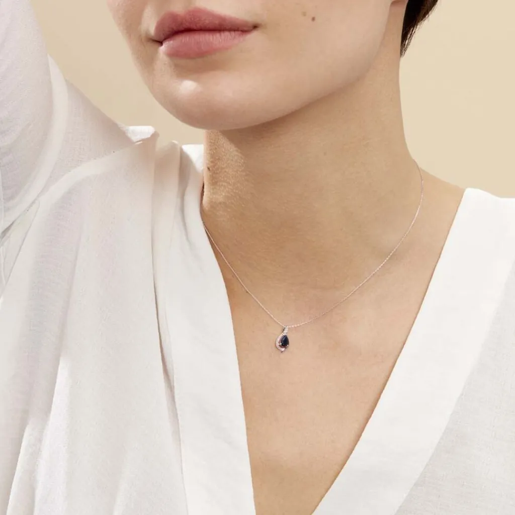 Histoire d'Or Collier Angelika Et Diamant or blanc saphir New