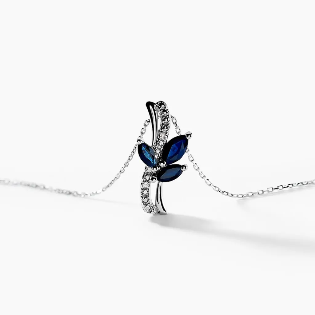 Histoire d'Or Collier Angie Diamant or blanc saphir