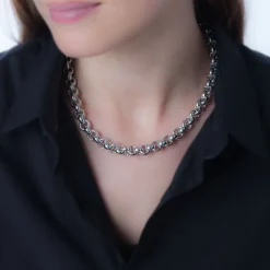 Histoire d'Or Collier Anta Maille Jaseron Argent Blanc Online