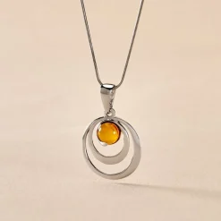 Histoire d'Or Collier Argent Blanc Alanna Ambre Outlet