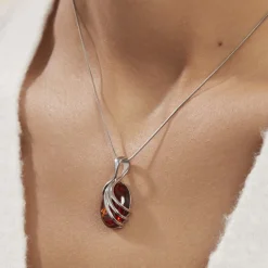 Histoire d'Or Collier Argent Blanc Aleina Ambre Best