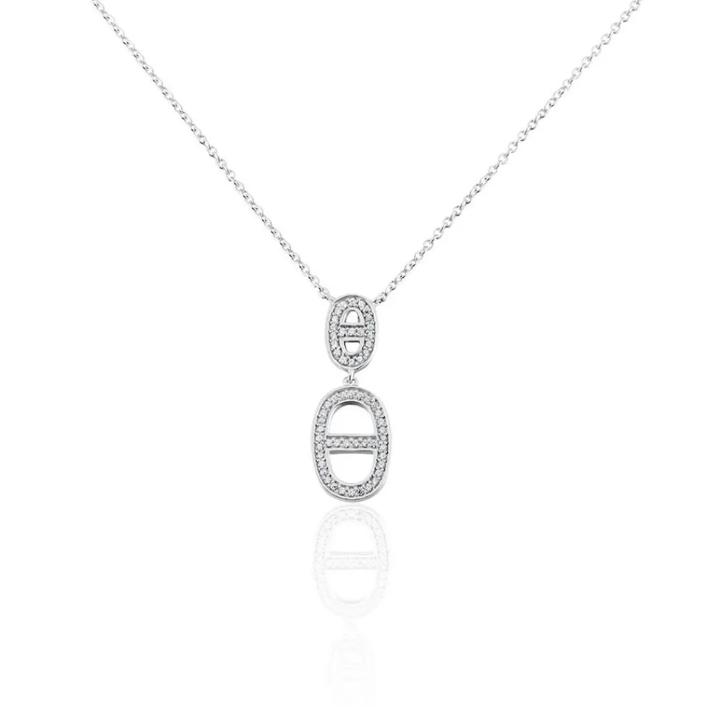 Histoire d'Or Collier Argent Blanc Caprina Oxydes De Zirconium Hot