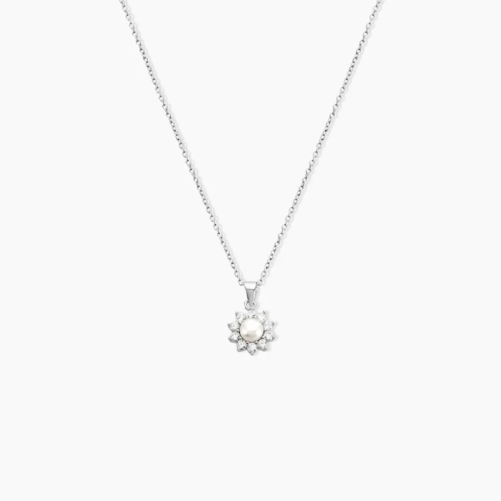 Histoire d'Or Collier Argent Blanc Cheri Perle De Culture Oxydes De Zirconium Sale