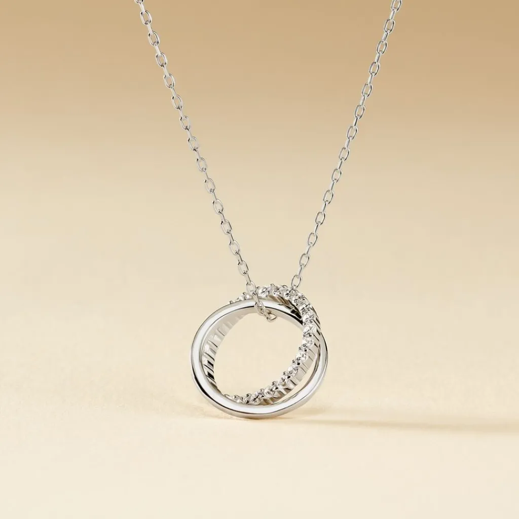 Histoire d'Or Collier Argent Blanc Circus Oxyde De Zirconium Maille Outlet