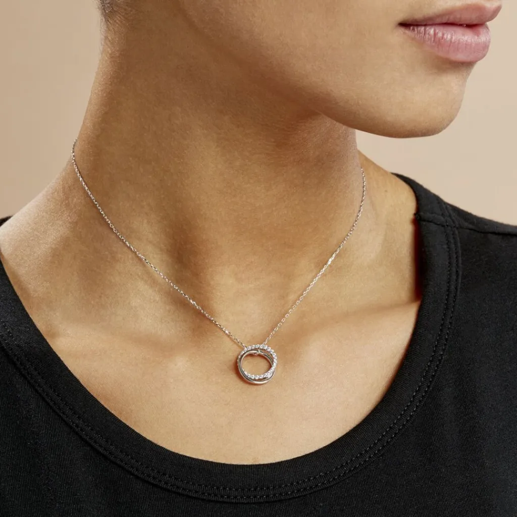 Histoire d'Or Collier Argent Blanc Circus Oxyde De Zirconium Maille Outlet